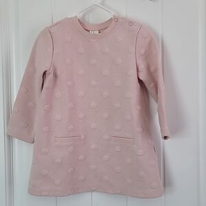 H&M Pink Textured Long Sleeve Dress